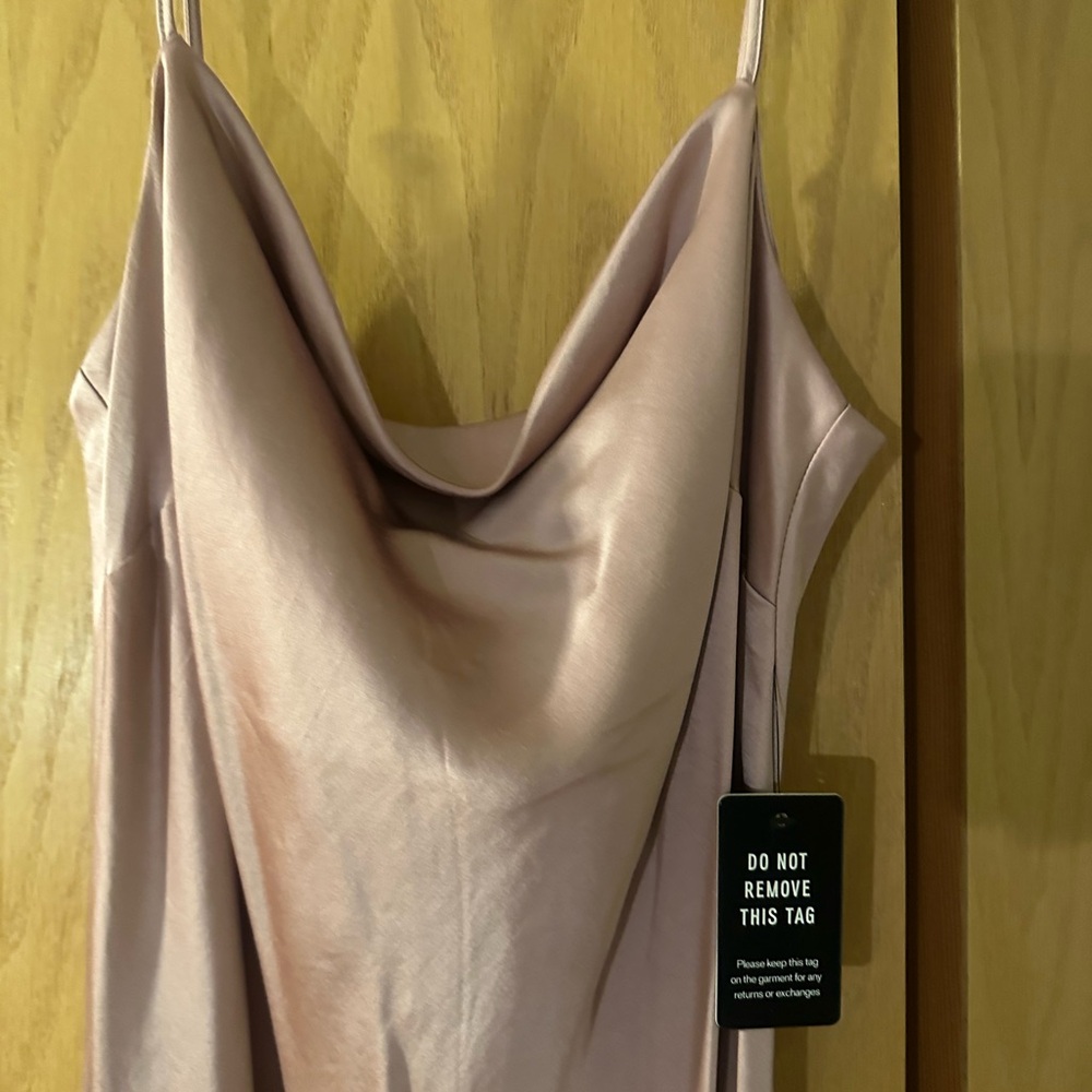 Express Satin Slip Dress in Blush Pink